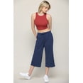 thumbnail image 4 of Made by Johnny Women's Capri Pants Loose Yoga Pants Wide Leg Drawstring Comfy Lounge Pajama Capris Sweatpants with Pockets XXXXL NAVY, 4 of 6