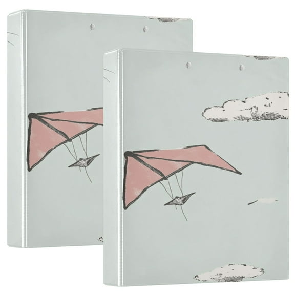 Kite 12.4x10.6in PVC Round Ring Binder, D-Ring 3-Hole, Metal Clip, 200 Sheets