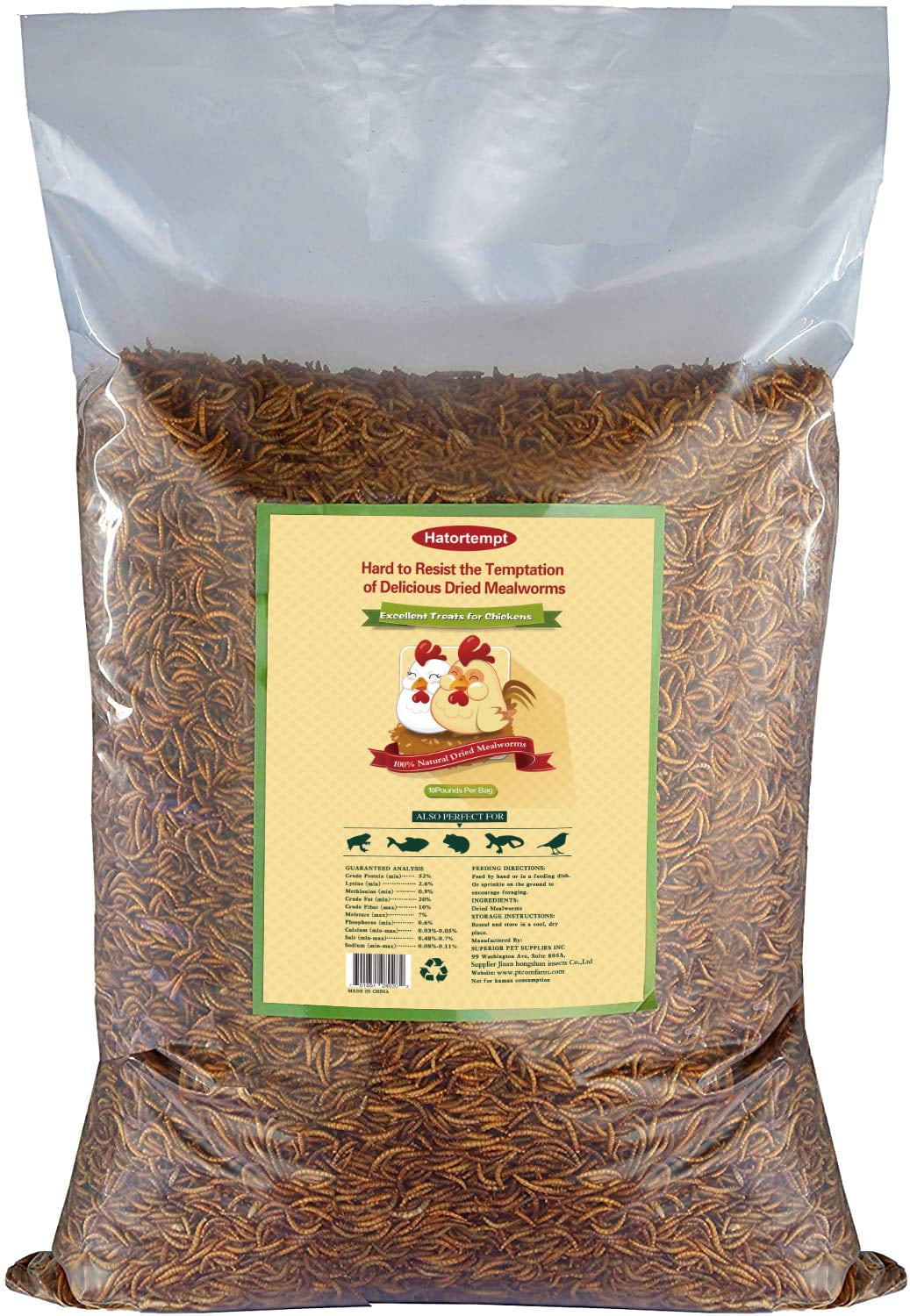 11 LBS Bulk Dried Mealworms for Wild Birds, Chichens, Duck etc