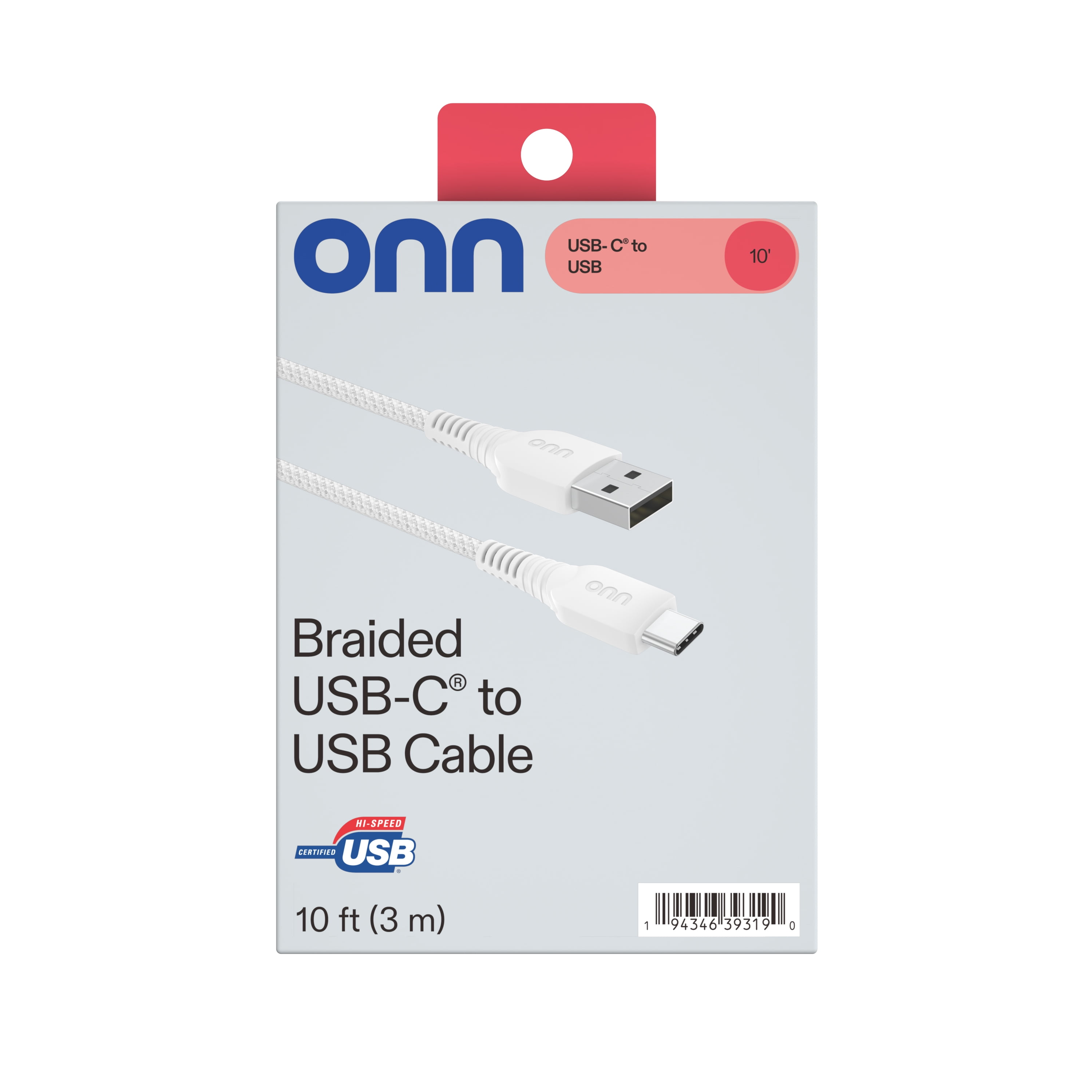 onn A TO C CABLE USB-if Certified Cell Phones Latest Iphone Single Charger, 1 Pack
