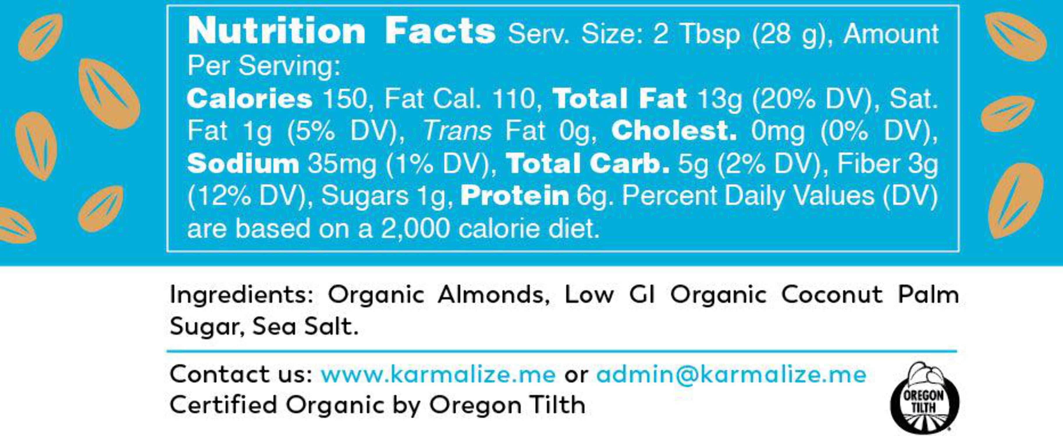 Karmalize.Me Organic Almond Butter 6 oz.