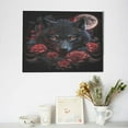 thumbnail image 6 of Naloa Rose Full Moon Black Wolf Print Canvas Picture,Wall Pictures, Modern Decorative Poster,Art Prints for Bedroom, Toilet, 40 x 30 cm, Built-in Wooden Frame, 6 of 6
