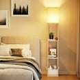 thumbnail image 4 of ZXNYH Floor Lamp with Shelves, Modern Square Standing Lamp with 3 Color Temperature Bulb, Corner Display Bookshelf Lamp for Living Room and Bedroom(Black), 4 of 8