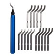 thumbnail image 1 of Metal Deburring Tool Kit, 15pcs Rotary Deburr Blades Set with Handle Debur Knife, 1 of 5