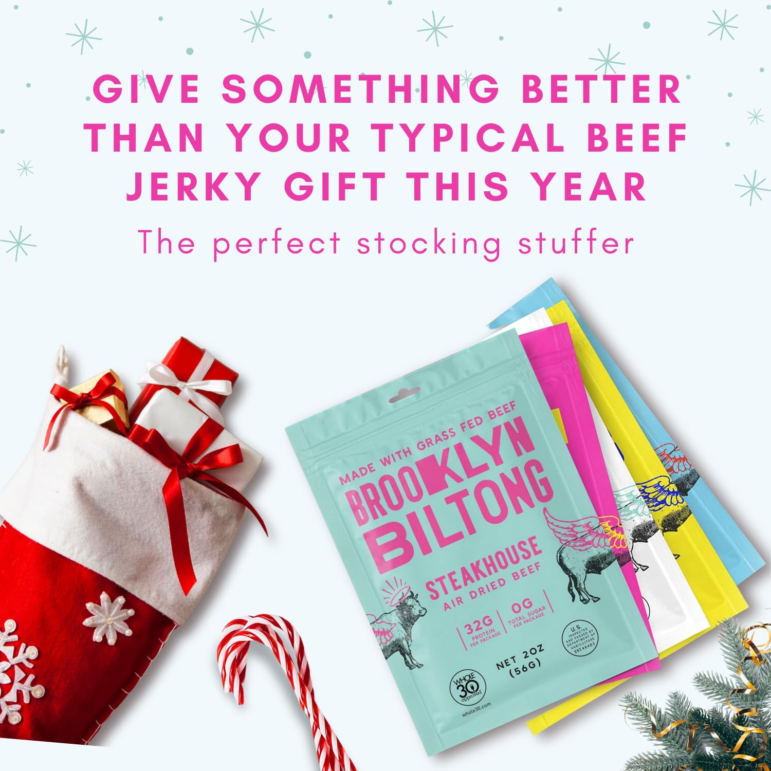 Brooklyn Biltong - Air Dried Grass Fed Beef Snack - Whole30 Approved, Paleo, Keto, Gluten Free, Sugar Free, Made in USA - 8 oz. Bag (Lemon Pepper)
