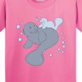 thumbnail image 4 of Inktastic Cute Manatees with Bubbles Youth T-Shirt, 4 of 5