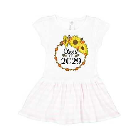 

Inktastic Class of 2029 Sunflower Wreath Gift Toddler Girl Dress