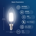 thumbnail image 2 of Bombillas LED FLSNT para candelabro, 5,5 W, 5000 K, luz diurna, E12, 800 lúmenes, 6 unidades, 2 of 9