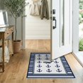 thumbnail image 2 of ODIKA 2'x3' Washable Doormat Nautical Whale Maritime Stripe Border Motif Marine Boat Hooked Refined for Entryway, Kitchen, Laundry Room, Non-Slip, Low Pile, 2 of 7
