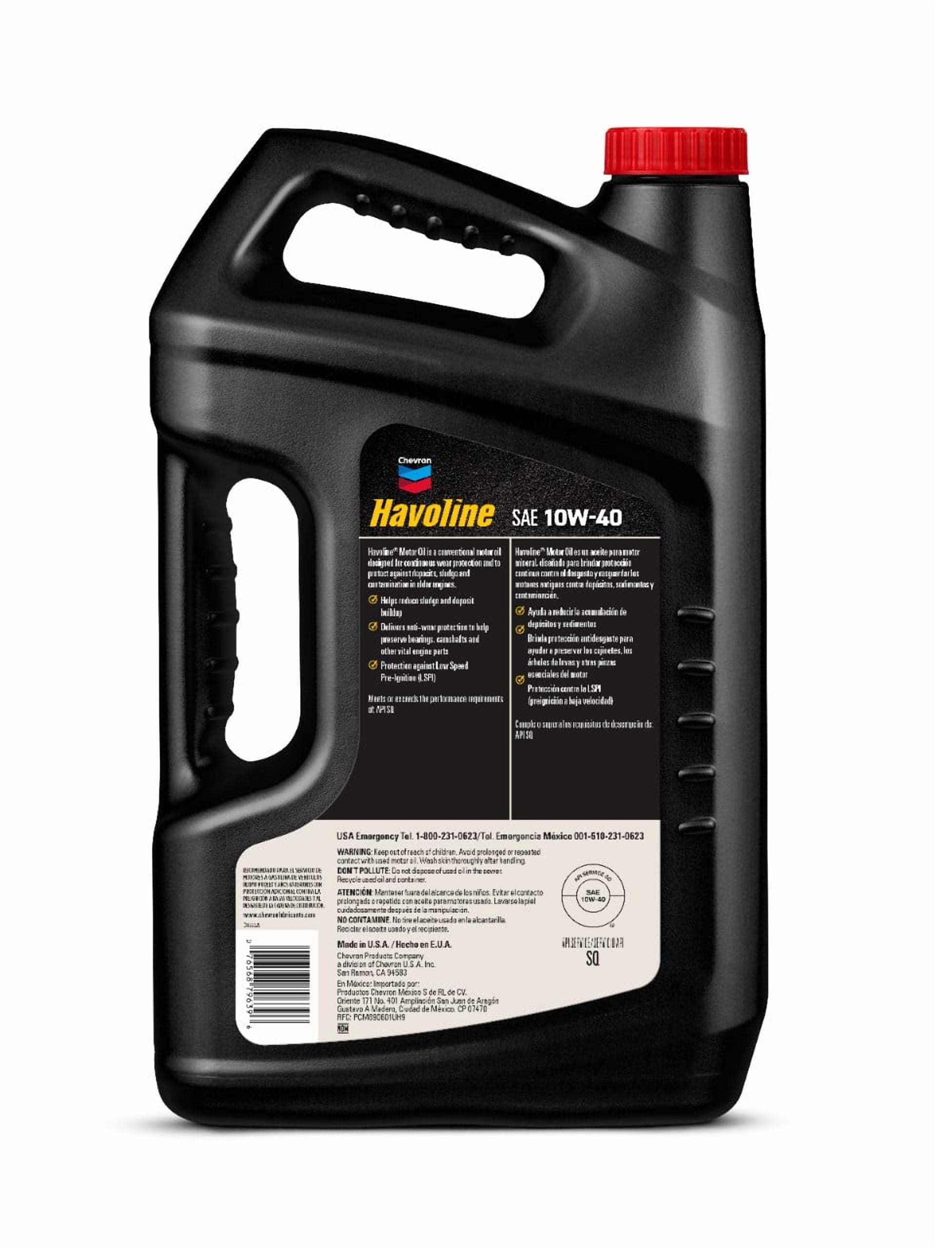 Chevron Havoline Conventional Motor Oil10W-40, 5 Quart - Walmart.com