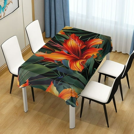 

ALAZA Exotic Lily Flowers Rectangle Tablecloth Tablecover Dinning Table Cloth 54 x54