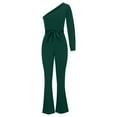 thumbnail image 4 of aidice Rompers for Women Dressy off Shoulder Belt Slim Fitting Long Sleeve Comfy Flare Pants Jumpsuits, 4 of 6