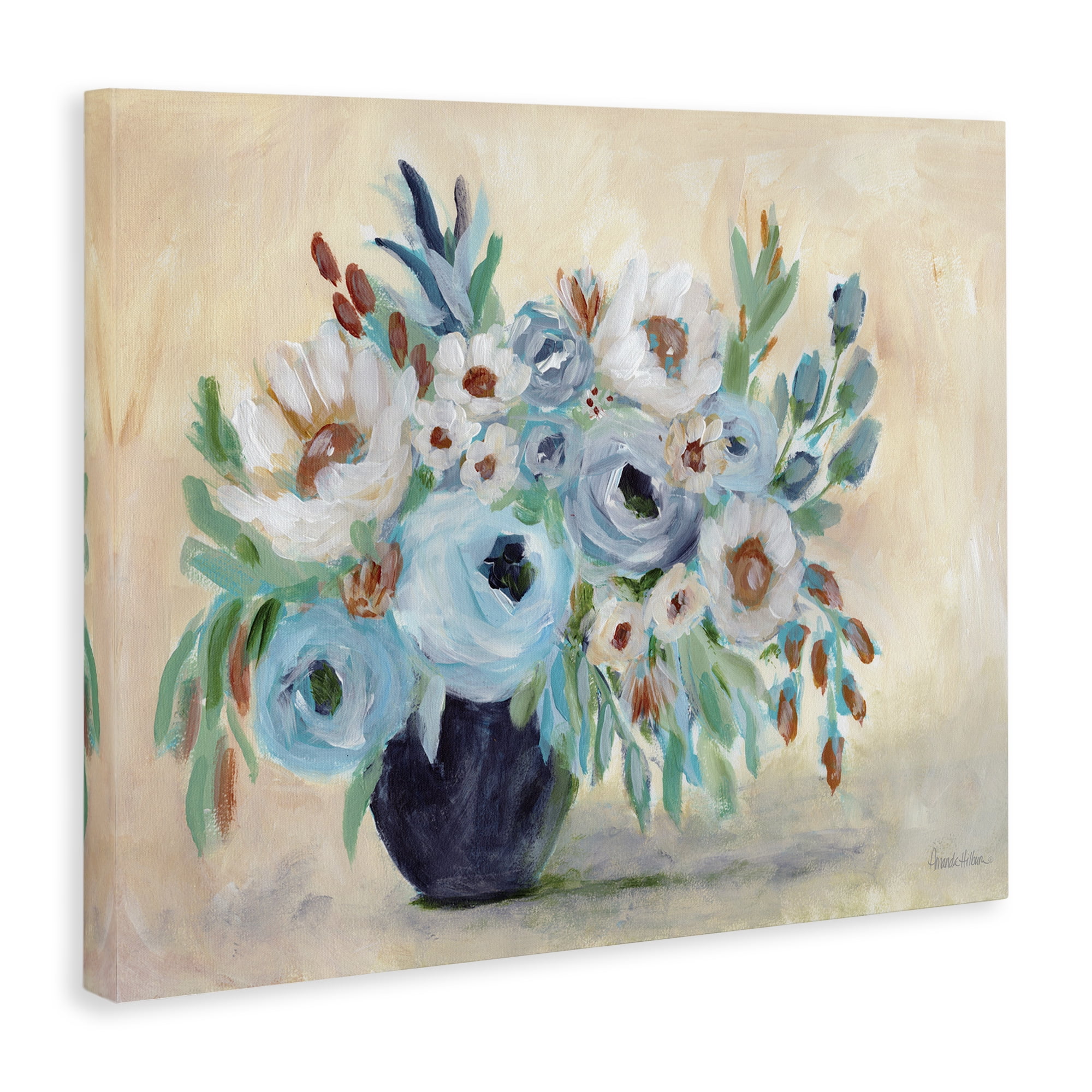 Stupell Industries Round Blooms Bouquet Botanical & Floral Painting Gallery Wrapped Canvas Art Print Wall Art, 40 x 30