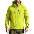 thumbnail image 2 of LYSMORA Mens Adjustable Hood Softshell Jacket Multi Zip Pockets Wind Resistant Outdoor Hiking Climbing Coat With Cuff Tabs, 2 of 8
