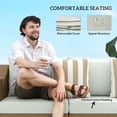 thumbnail image 5 of Outsunny 3 Seater Patio Wicker Sofa, Outdoor Furniture Rattan Couch with Cushions, Throw Pillows, for Garden, Backyard, Porch, Light Gray, 5 of 10