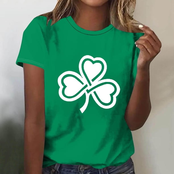 Fiudx Ofertas Flash Artículos En Oferta Camiseta Informal de Manga Corta con Cuello Redondo y Estampado a La Moda para Mujer