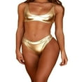 thumbnail image 1 of Women Solid One Piece Monokini Swimsuits Tummy Control V-Neck Bathing Suits, 1 of 3
