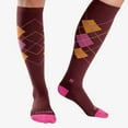 thumbnail image 2 of Zensah Fresh Legs Unisex Classic Argyle Comp Socks-NVY/TURQ-Sm, 2 of 2