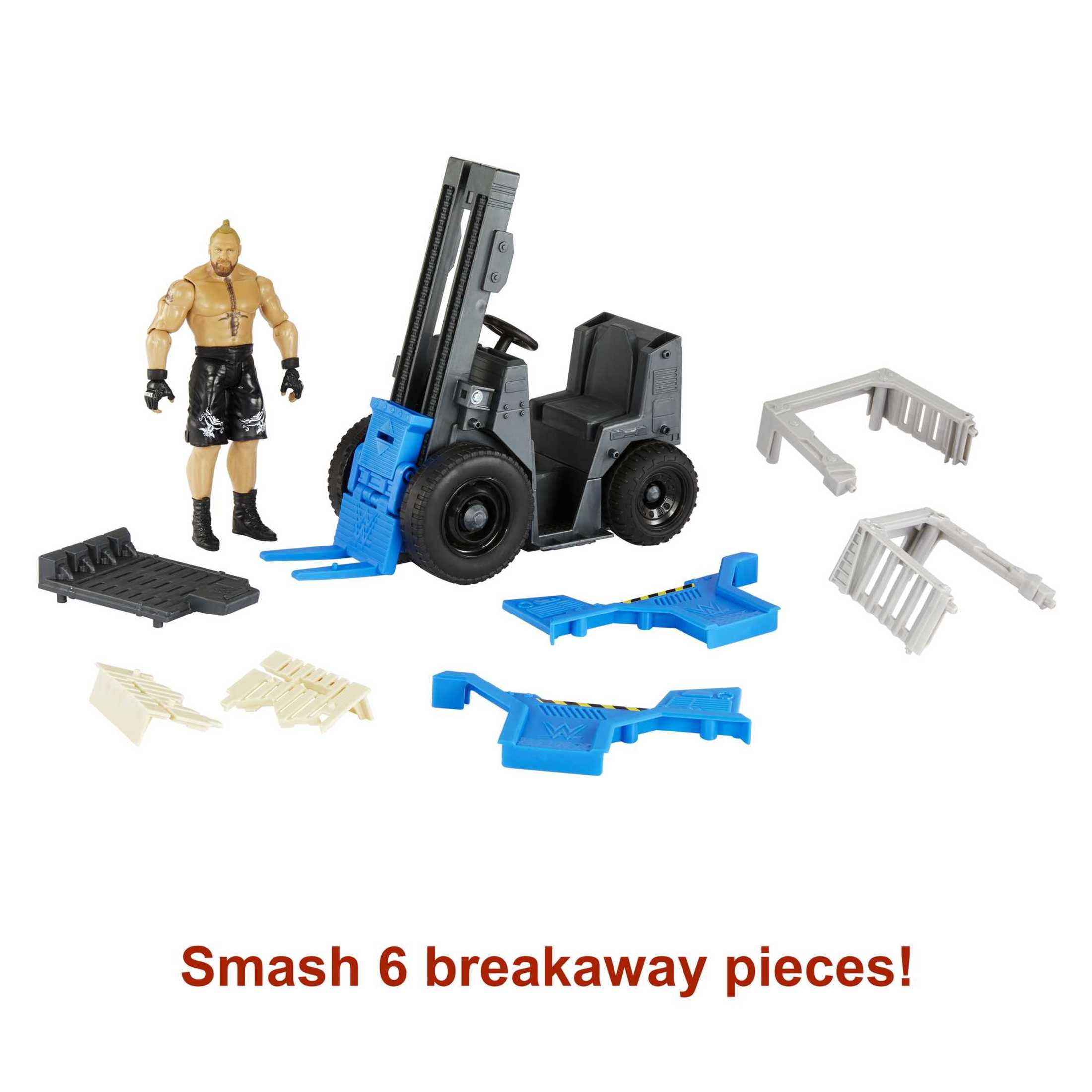 WWE Wrekkin' Slam 'n Stack Forklift Breakaway Vehicle with WWE Brock Lesnar Action Figure (6-inch)