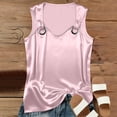 thumbnail image 5 of Shapewear Tank Tops for Women Women's Elegant Satin Tank Top Asymmetrical Strap Solid Color Sleeveless Blouse Shirt for Party Daily XL, 5 of 6