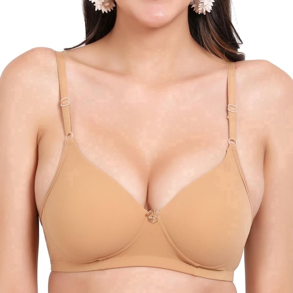 Primeglobalca-Women's Wireless Seamless T-Shirt Bra, Full Coverage Everyday Comfort – Skin,30B