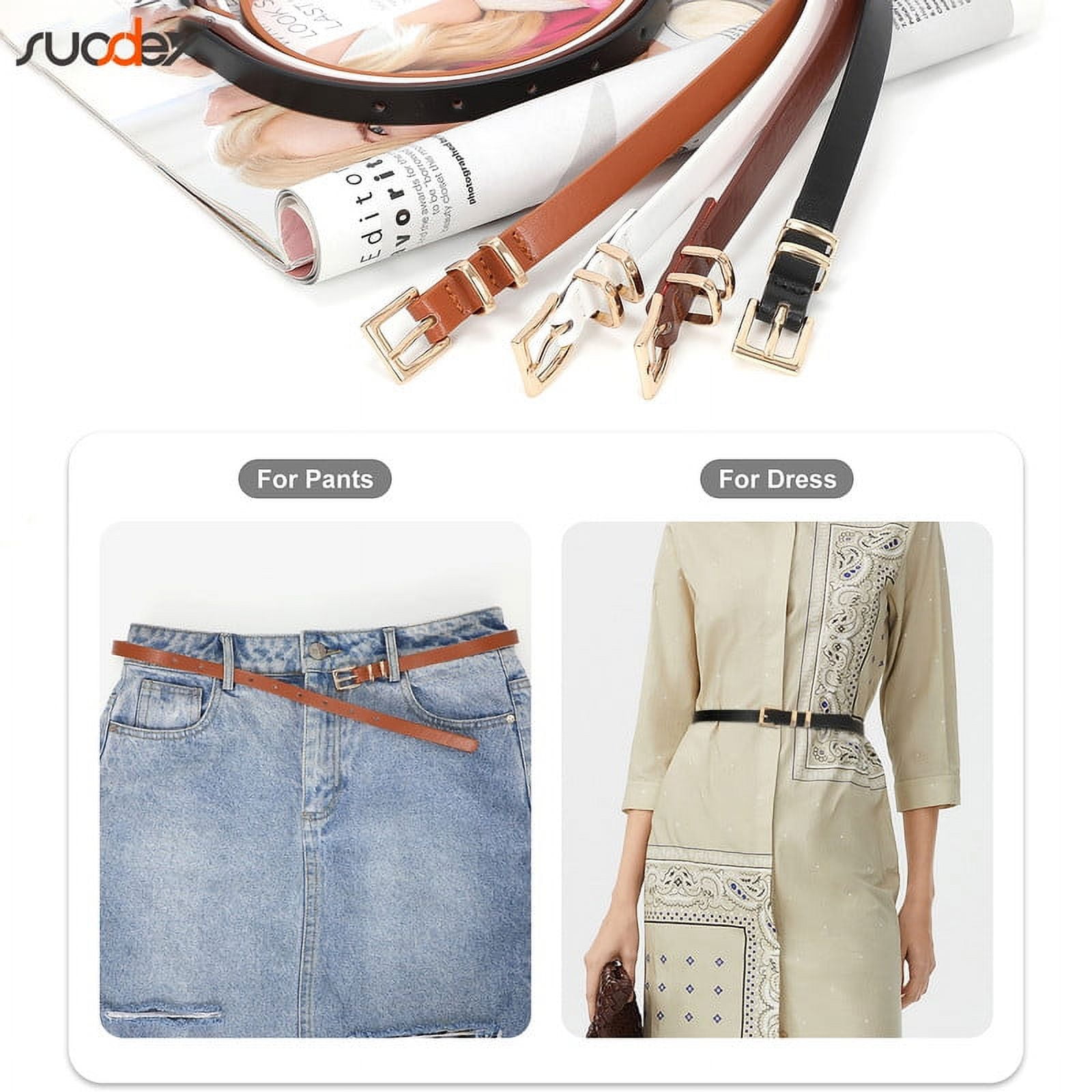 9275 Women Skinny Leather Belt For Dress Pants Jeans Ladies Thin Waist Women Skinny Leather Belt,Thin Waist Belt for Dresses Pants  main image 2
