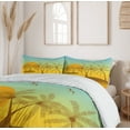 thumbnail image 6 of Ambesonne Landscape Duvet Cover Sets, Island Illustration Art, 2-Queen, Seafoam and Orange, 6 of 7