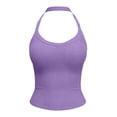 thumbnail image 3 of Leidass Womens Spaghetti Strap Scoop Neck Ribbed Tank Top Cami Shirts Purple 2XL, 3 of 5