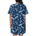 thumbnail image 3 of Bingfone Blue Bus Print Pajamas Sets for Women Soft Short-Sleeved Pjs with Lounge Shorts Two Piece Sleepwear, 3 of 8