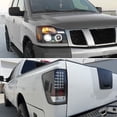 thumbnail image 2 of Spec-D Tuning Black Halo LED Projector Headlights + LED Tail Lights Compatible with 2004-2015 Nissan Titan, Left + Right Pair Headlamps Assembly, 2 of 7