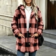 thumbnail image 5 of GaThRRgYP Plus Size Winter Coats for Women 4X-5X Women Winter Fashion Hooded Long Sleeved Plaid Double-sided Velvet Double Pocket Button Long Sleeved Warm Jacket, 5 of 7