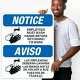 thumbnail image 2 of Employees Hand Washing Sign, Bilingual Spanish English,, 2 of 8