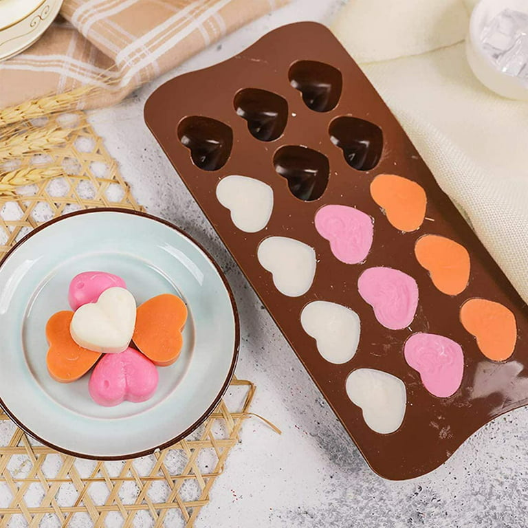 Silicone Chocolate Candy Molds [Dimple Heart, 15 Cup] - Non Stick, BPA  Free, Reusable 100% Silicon & Dishwasher Safe Silicon - Kitchen Rubber Tray  For