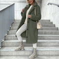 thumbnail image 4 of Women's Notched Lapel Teddy Fleece Long Coat Ghalytn Single Breasted Button Front Patch Pockets Loose Fit Winter Outerwear, 4 of 8