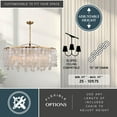thumbnail image 5 of Elsa 5 Light Gold Brass Modern Coastal Glam Linear Chandelier Island Pendant Fixture with Capiz Shell, 5 of 12