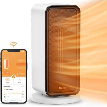 

Yodudm Space Heater Smart Electric Space Heater with Thermostat Wi-Fi & Bluetooth App Control Works with Alexa & Google Assistant 1500W Ceramic Portable Heater for Office Bedroom Indoors