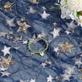 thumbnail image 4 of Tela de tul de malla azul marino con estrellas, 1,1 yardas de ancho, 65,4 pulgadas de ancho, con bordado de lentejuelas y estrellas brillantes. Ideal para faldas tutú, ropa y decoración del hogar., 4 of 7