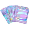 thumbnail image 2 of BGC Ziplock Bags 100pc Holographic Rainbow - Premium Mylar Zip-Top, SMELL PROOF, Air Tight, Transparent Sealing Baggies - Ideal for packaging jewelry, cosmetics, crafts, party favors. (2.5" x 4"), 2 of 3