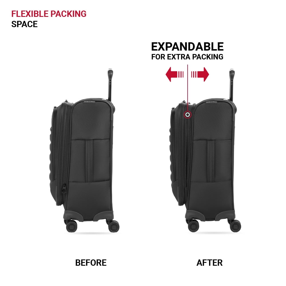 SWISSGEAR Checklite II Softside 3-Piece Expandable Luggage Set with 8 Spinner Wheels in Black
