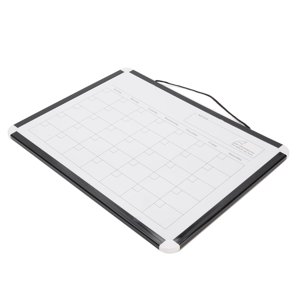 Calendrier magnétique Tableau blanc, facile à effacer Remplacement solide Calendrier mensuel Sèche tableau blanc avec cadre en aluminium noir pour la maison