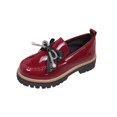 thumbnail image 2 of Vibrex Women Casual Shoes Women's Pointed Toe Loafers Bow Rhinestone Platform Sole Patent Leather Spring Shoes Women's Shoes,Size:6, 2 of 9