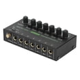 thumbnail image 1 of 6 Channel Mixer, DJ Audio Mixer with RGB Light, 1/4 TRS TS Low Noise Stereo Mono Switching Line Controller Sound Mixer for Studio, DC 5V Power, 6.35mm Interface, 1 of 7