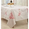 thumbnail image 3 of Fennco Styles Embroidered Peppermint Holiday Tablecloth 65" W x 120" L - Silver Festive Table Cover for Christmas, Family Gathering, Banquets and Special Events, 3 of 3