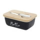 thumbnail image 2 of Mantequera de cerámica con tapa y cuchillo para untar | Caja rectangular de 500 ml para encimera de cocina | Mantequera estilo occidental blanca o negra, 2 of 6