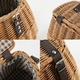 thumbnail image 4 of Wicker Picnic Basket, Fishing Creel Basket, Carrying Gift Basket with Lid and Shoulder Strap, 4 of 7