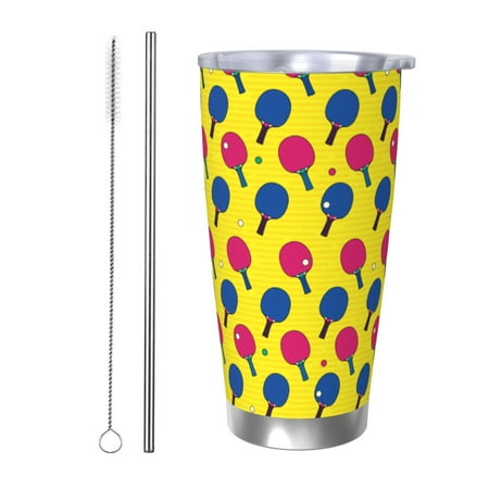 

Junzan Colorful Ping Pong for 20oz Stainless Steel Insulated Car Cup with Spillproof Lid - Insulated Coffee Mug Thermal Cup-Straw Two-piece Set