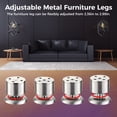 thumbnail image 3 of 4 Pcs Pieds de Meuble Ajustables, Pieds d'Armoire en Métal Stables, Pieds de Remplacement en Acier Inoxydable pour Canapé, Lit, Table, Chaise, Étagères Bricolage, 3 of 6