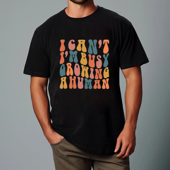 Growing a Human Cute Pregnancy Reveal Gift for Moms Unisex Tee,S- 5XL