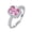 Pink, variant on Sterling Silver Womens Square Zircon Ring: Simple Geometric Design, 925 Silver with Seiko Craftsmanship, Perfect for Festivals