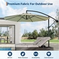thumbnail image 2 of EastVita 10ft Patio Umbrella with Cantilever Design Cantilever Hanging Umbrella with Crank and Cross Base for Patio GardenBeige, 2 of 5